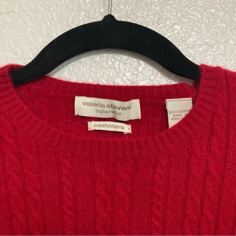 Valerie Stevens Cashmere Sweater, Size Large Red - Picture 2 of 9